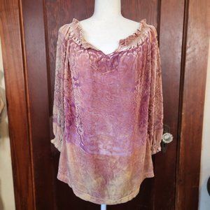 Sundance burnedout velvet top size M